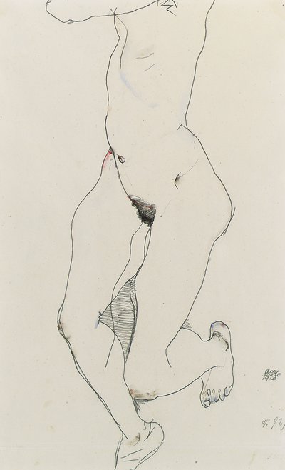 Futó nő, 1913 alkotó: Egon Schiele