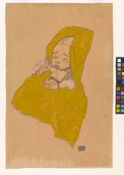 Säugling im Wickelpolster alkotó: Egon Schiele