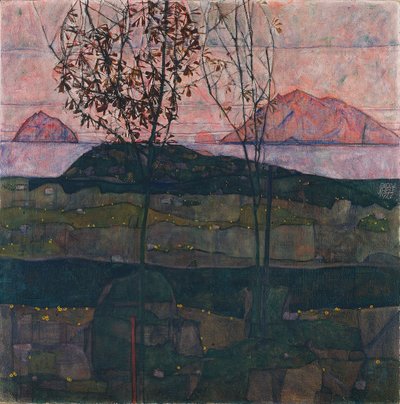 Lenyugvó nap, 1913 alkotó: Egon Schiele