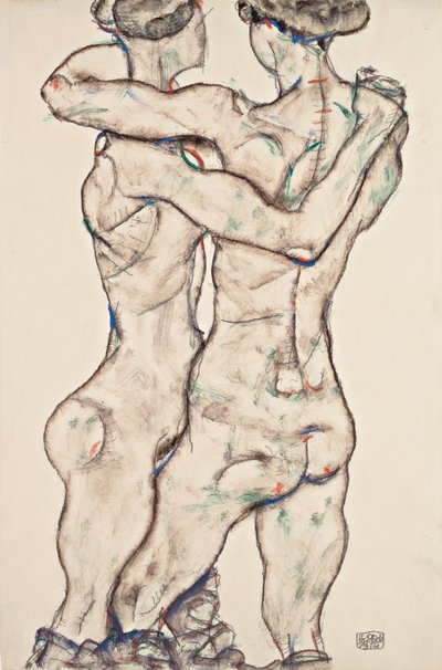 Ölelkező meztelen lányok alkotó: Egon Schiele