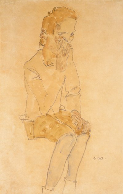 Ülő fiú, 1910 alkotó: Egon Schiele