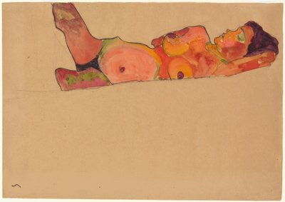 Alvó lány; Fekvő alvó lány, 1910 alkotó: Egon Schiele