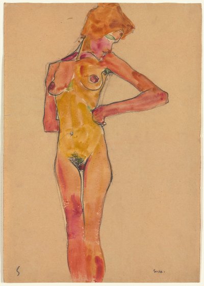 Álló női akt alkotó: Egon Schiele