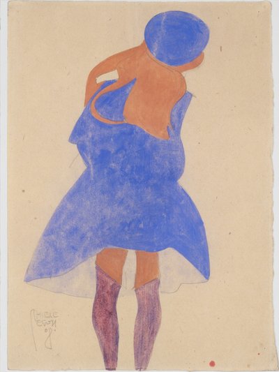 Álló lány, hátulnézet alkotó: Egon Schiele