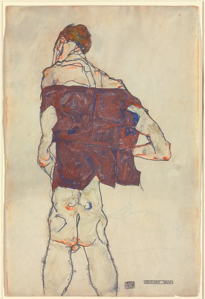 álló ember; Álló ember, 1913 alkotó: Egon Schiele