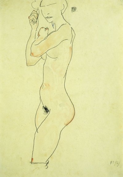 Álló akt; Álló akt, 1913 alkotó: Egon Schiele