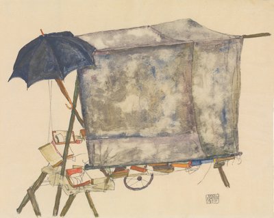 Utcai szekér, 1914. alkotó: Egon Schiele