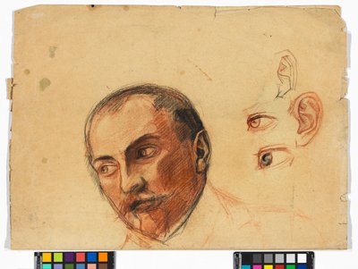 Studienblatt (Kopf, Augen, Ohren) alkotó: Egon Schiele