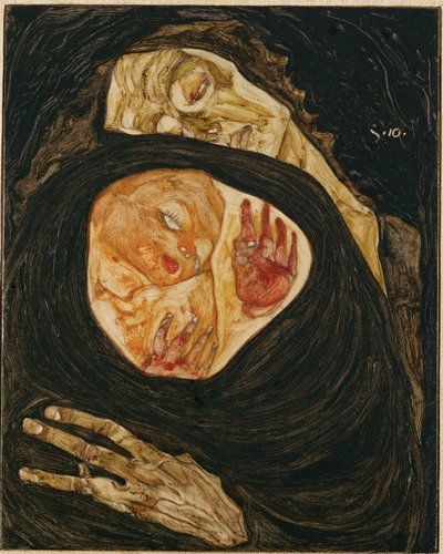Tote Mutter. Halott anya (olaj, fa) alkotó: Egon Schiele