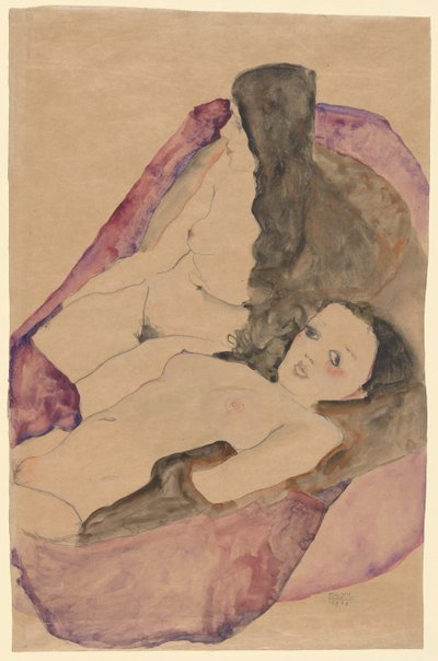 Két fekvő akt, 1911. alkotó: Egon Schiele