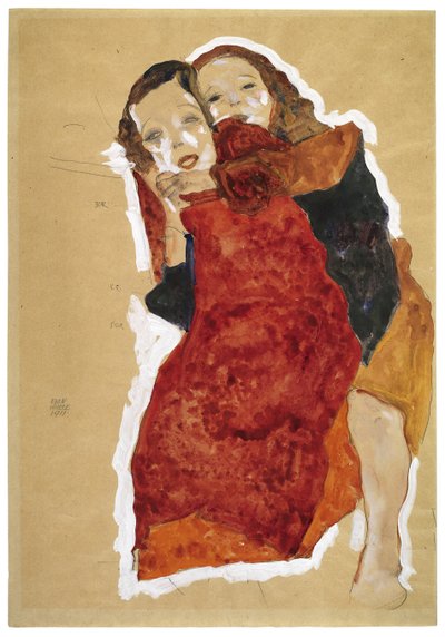 Két lány, 1911 alkotó: Egon Schiele