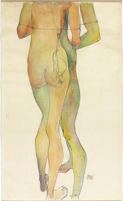 Két álló akt alkotó: Egon Schiele