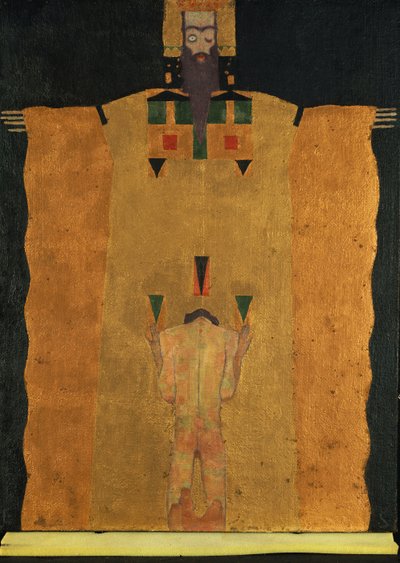 Fiatal férfi térdel az Atya Isten előtt, 1908 alkotó: Egon Schiele