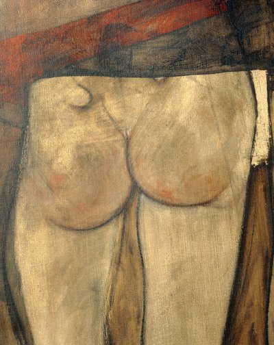 Női akt vállkendővel, töredék ... (olaj, vászon) alkotó: Egon Schiele