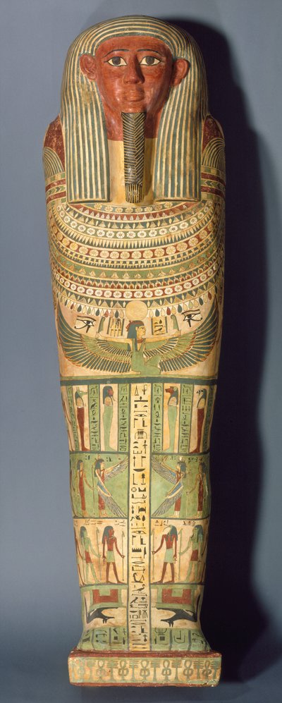 Amunred koporsója, 25-26. dinasztia, Kr.e. 715-525 (fa gessóval és festékkel) alkotó: Egyptian