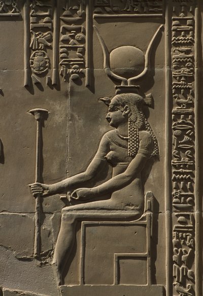 Egy dombormű részlete, Hathor-kő alkotó: Egyptian