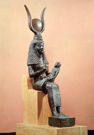 Ízisz szoptatja a csecsemő Hóruszt (bronz) alkotó: Egyptian