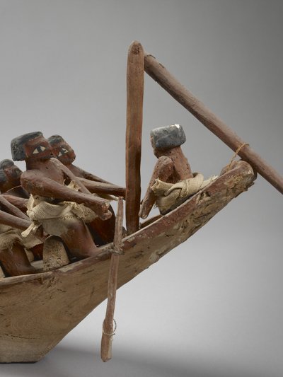 Temetőcsónak-modell, Beni Hasanból, valószínűleg Közép-Királyságból, 2060-1786, vegyes technika, 107032 részlet alkotó: Egyptian