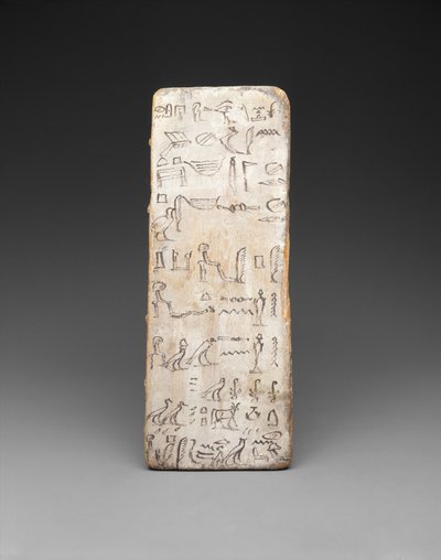 Írnoktanonc írótáblája, ie 2030 körül (fa, meszelés és tinta) alkotó: Egyptian 11th Dynasty