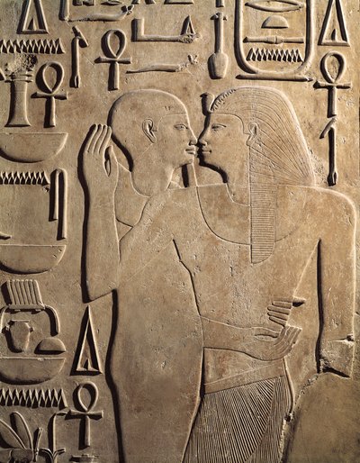 I. Sesostris király a karnaki Ptah istennel, I. Sesostris sírja, Középbirodalom, XII. dinasztia alkotó: Egyptian 12th Dynasty