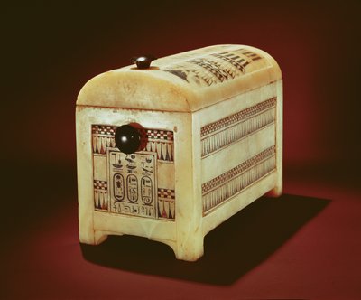 Koporsó, Tutanhamon sírjából, Új Királyság (alabástrom festett) alkotó: Egyptian 18th Dynasty