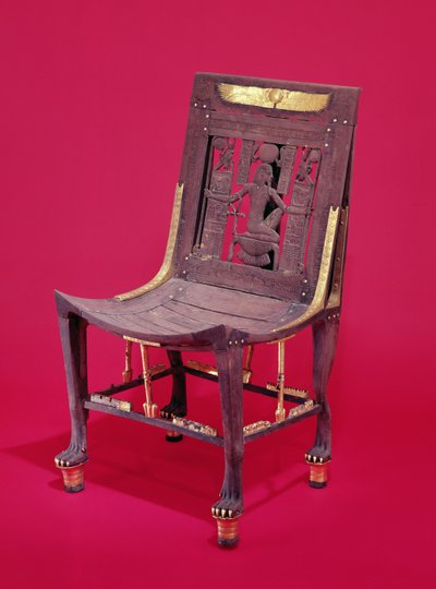 Szék, Tutanhamon sírjából (Kr. e. 1370-1352), amely az évmilliók szellemét ábrázolja, az Újbirodalom (cédrusfa) (lásd még: 148192) alkotó: Egyptian 18th Dynasty