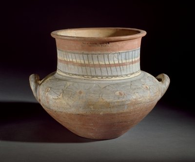 Díszített korsó füles fogantyúkkal, Amarna, Kr.e. 14. század (kerámia) alkotó: Egyptian 18th Dynasty