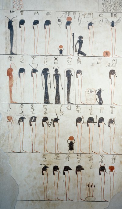Ra litánia ábrázolása, Tuthmosis III sír sírkamrájának freskóinak részlete, Királyok Völgye, Luxor, Théba (Unesco Világörökségi Lista) alkotó: Egyptian 18th Dynasty