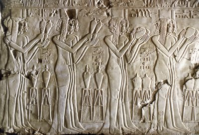 Egyiptomi ókor: fiatal lányok felajánlásokat tesznek. Kheruef sírja (TT192) (18. dinasztia). alkotó: Egyptian 18th Dynasty
