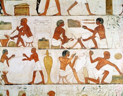 Vázák gravírozása és polírozása aranyban és ezüstben, Rekhmire sírjából alkotó: Egyptian 18th Dynasty