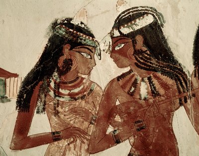 Zenészek egy banketten (falfestmény) alkotó: Egyptian 18th Dynasty