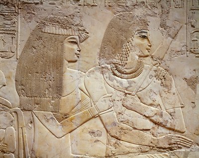 Ramos és felesége, Ramos sírja, Abd el-Qurna sejk, Luxor (dombormű) alkotó: Egyptian 18th Dynasty