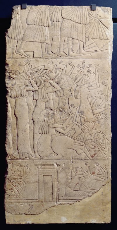 Siralom jelenete egy temetés közben, Sakkara, New Kingdom, ie 1330 körül (mészkő) alkotó: Egyptian 18th Dynasty