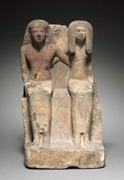 Ülő páros szobor, ie 1479-1425 körül alkotó: Egyptian 18th Dynasty