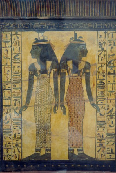 Selket és Neith, Maiherpri szarkofágjának díszítő részlete, egyiptomi civilizáció, Újbirodalom, XVIII. dinasztia alkotó: Egyptian 18th Dynasty