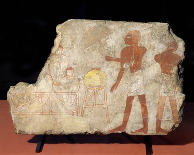 Szolgák amforákkal az állványukon ... alkotó: Egyptian 18th Dynasty