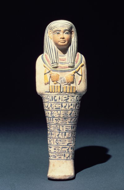 Sati Shabti, valószínűleg Szakkarából, Új Királyságból) (polikróm fajansz) alkotó: Egyptian 18th Dynasty