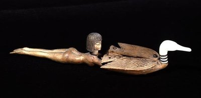 Lapított nyelű kanál úszó formájú, Új Királyság, ie 1400 körül (fa és elefántcsont) (lásd még: 110870) alkotó: Egyptian 18th Dynasty