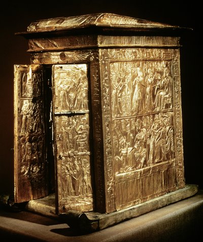 Tutankhamon aranyszentélye (Kr. e. 1370-52) Új Királyság (annyal bevont gessóval bevont fa) alkotó: Egyptian 18th Dynasty
