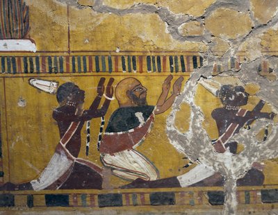 A leigázott népek, núbiaiak, líbiaiak és ázsiaiak, festmény a thébai Amenhotep III sírjából, Egyiptomi civilizáció, Újbirodalom, XVIII. dinasztia alkotó: Egyptian 18th Dynasty