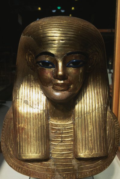 Júja halotti maszkja, Júja Tjuja sírjából, Királyok Völgye, Egyiptom, Egyiptomi civilizáció, Újbirodalom, XVIII. dinasztia alkotó: Egyptian 18th Dynasty