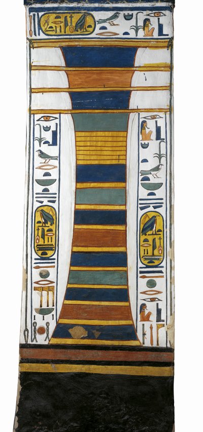Egyiptom, Théba, Luxor, A Királynők Völgye, Nefertari sírja, Djed oszlop, amely Ozirisz gerincét jelképezi, benne feltámadási csontvelővel, a 19. dinasztiából alkotó: Egyptian 19th Dynasty