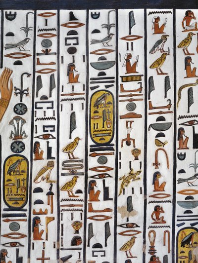 Egyiptom, Théba, Luxor, Királynők Völgye, Nefertari sírja, falfestmény a sírkamrában a 19. dinasztiából alkotó: Egyptian 19th Dynasty