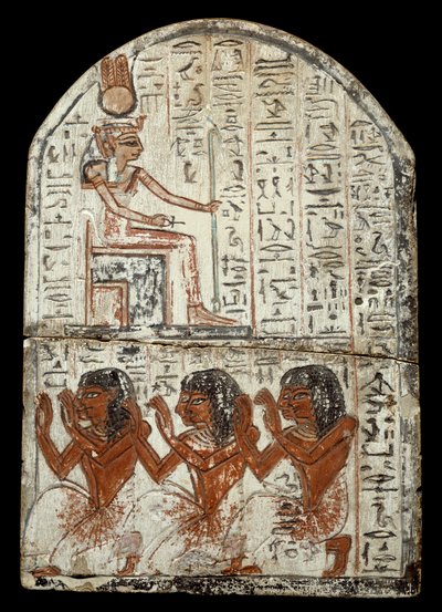 Egyiptomi antikvitás: sztélé Ken szobrásztól, Deir el Medineh-i iparostól: Renenoutet (ételkígyó) istennő ábrázolása. Epoque Ramses II (Kr.e. 1290-1224) Bordeaux, Aquitaine Múzeum alkotó: Egyptian 19th Dynasty