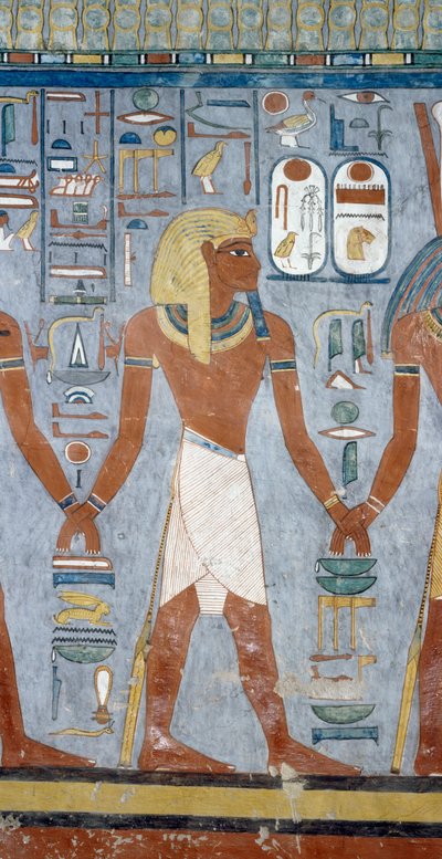 Férfialak, részlet a Ramszesz I. sírjának sírkamrájának freskóiról, a Királyok Völgye, Luxor, Théba (Unesco Világörökségi Lista) alkotó: Egyptian 19th Dynasty