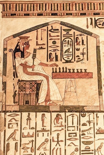 Nefertari játszik senet (falfestmény) alkotó: Egyptian 19th Dynasty