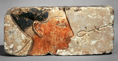 Egy király profilja, valószínűleg II. Ramszesz - Profile of Pharaoh Ramses II. Festett mészkő ... alkotó: Egyptian 19th Dynasty