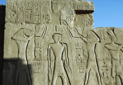 Tisztulási jelenet, dombormű, Amun templom, karnaki templomkomplexum (UNESCO Világörökségi lista) alkotó: Egyptian 19th Dynasty
