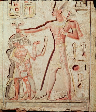 Ramszesz (Kr. e. 1279 - Kr. e. 1213) ellenségeit legyőzi (festett mészkő dombormű, 19. dinasztia) alkotó: Egyptian 19th Dynasty