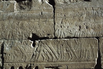 Relief, Amun-templom, Luxor, ókori Théba (UNESCO Világörökségi lista) alkotó: Egyptian 19th Dynasty